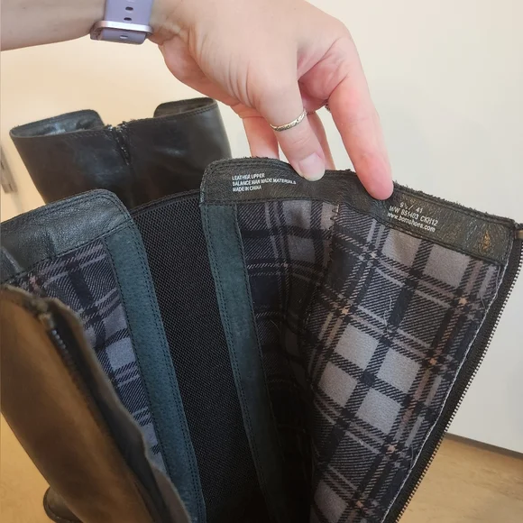 Women's Born Black Leather Zip Knee High Riding Boots Size 9.5 - Picture 6 of 7